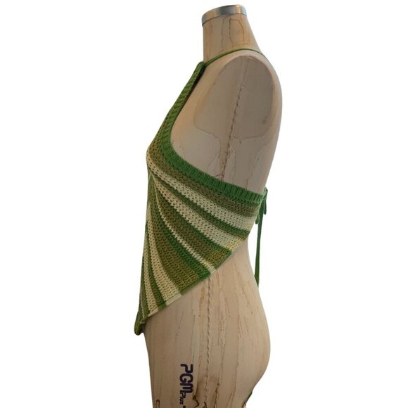 Free People Beach June Striped Fauxchet Sweater Halter Top Womens Size Large - Picture 3 of 9